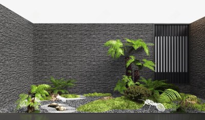 现代植物造景3D模型下载